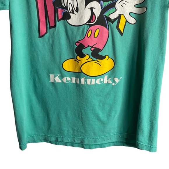 Mickey Mouse Green Graphic Print Short Sleeve T-Shirt - Picture 3 of 7